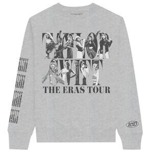 TAYLOR SWIFT NWT | OFFICIAL ERAS TOUR GRAY CREWNECK SWEATSHIRT | SIZE XL